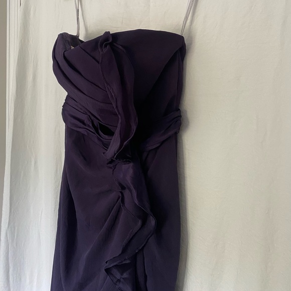 “Lapis” Purple David’s Bridal, Strapless Bridesmaid Dress, Size 0 - Picture 2 of 14